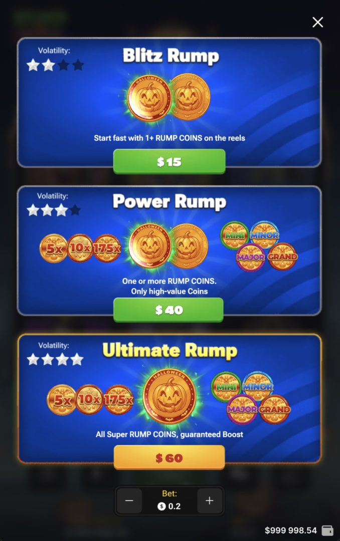 Menu Buy Bonus Rump & Halloween w pionowej wersji mobilnej