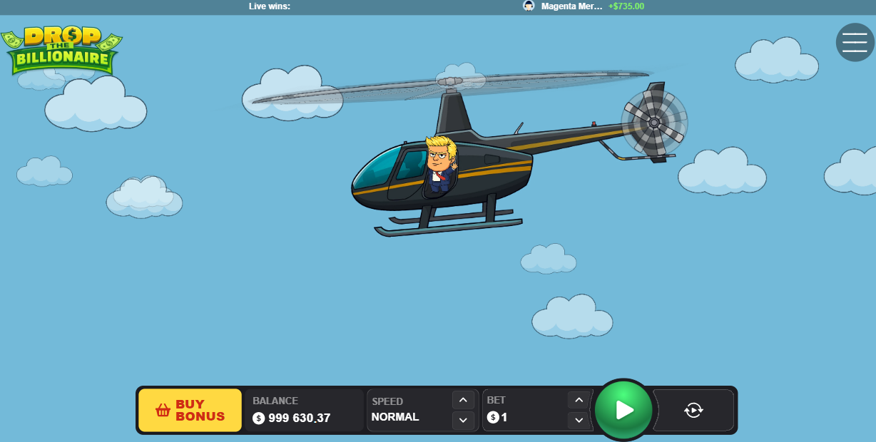 Startujący helikopter z miliarderem w Drop The Billionaire